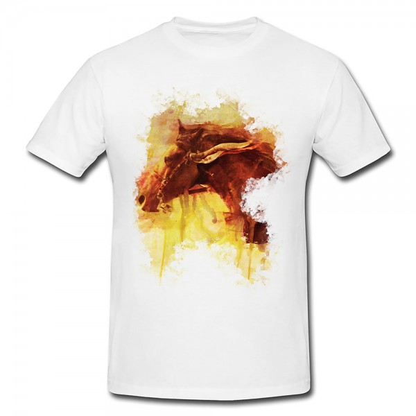 War Horse Premium Herren und Damen T-Shirt Motiv aus Paul Sinus Aquarell
