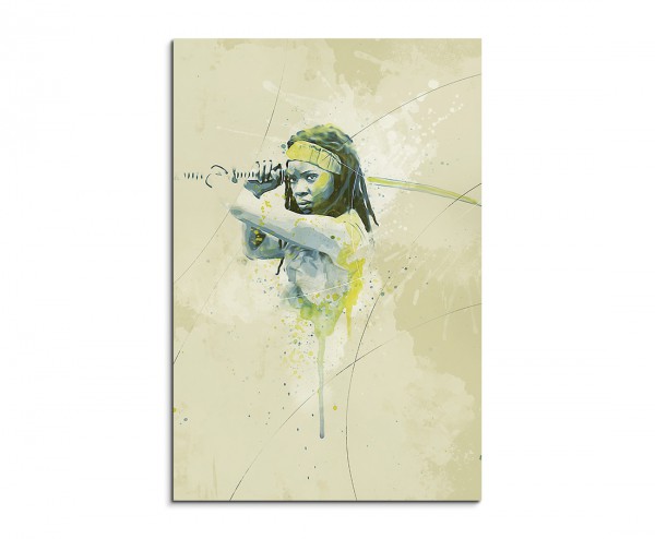The Walking Dead Michonne Aqua 90x60 cm Aquarell Kunstbild