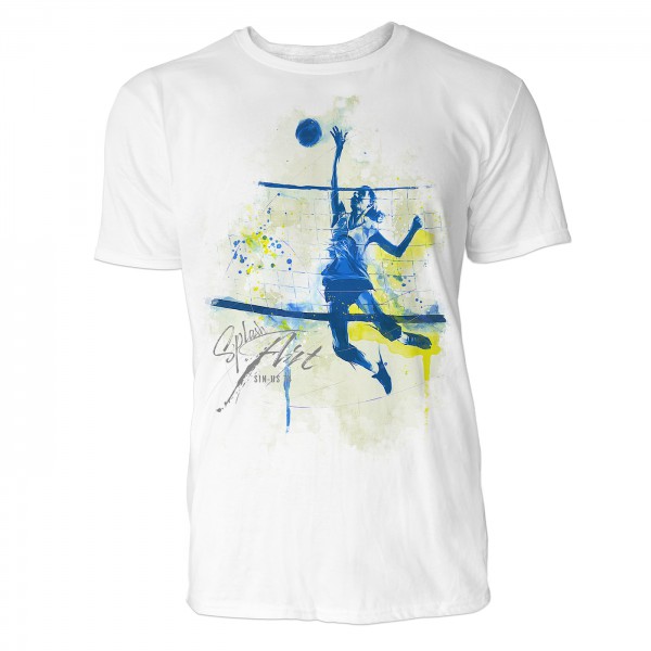 Volleyball Aufschlag Sinus Art ® T-Shirt Crewneck Tee with Frontartwork