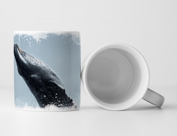 Tasse Geschenk Tierfotografie - Buckelwal springt aus dem Wasser