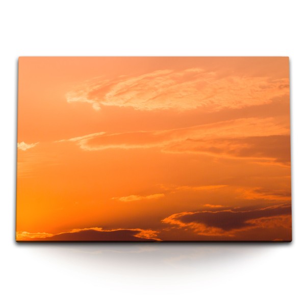 120x80cm Wandbild auf Leinwand Roter Himmel Abendrot Sonnenuntergang Abendröte
