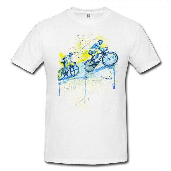 Radsport V Premium Herren und Damen T-Shirt Motiv aus Paul Sinus Aquarell