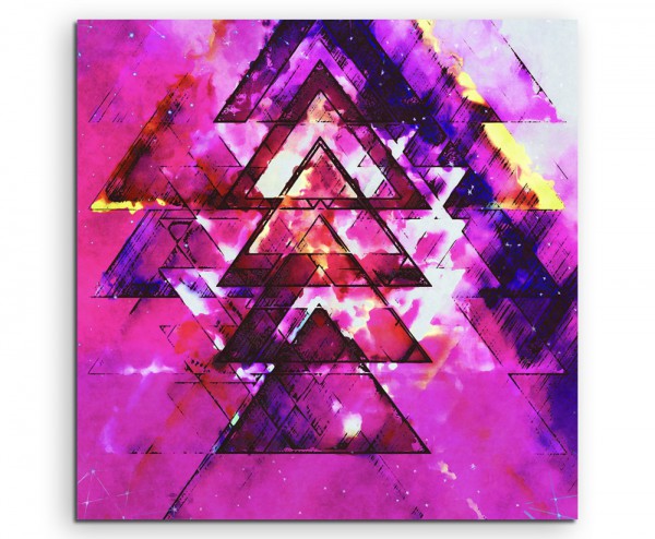 Gemälde - abstrakt modern chic chic dekorativ schön deko schön deko e pinke Dreiecke auf Leinwand