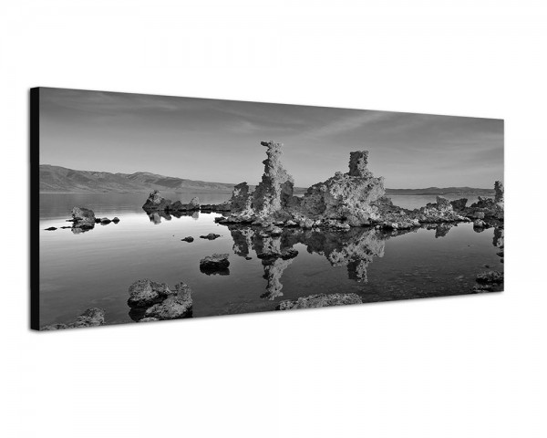 150x50cm Mono-Lake Natronsee Steine Abendlicht Reflexion