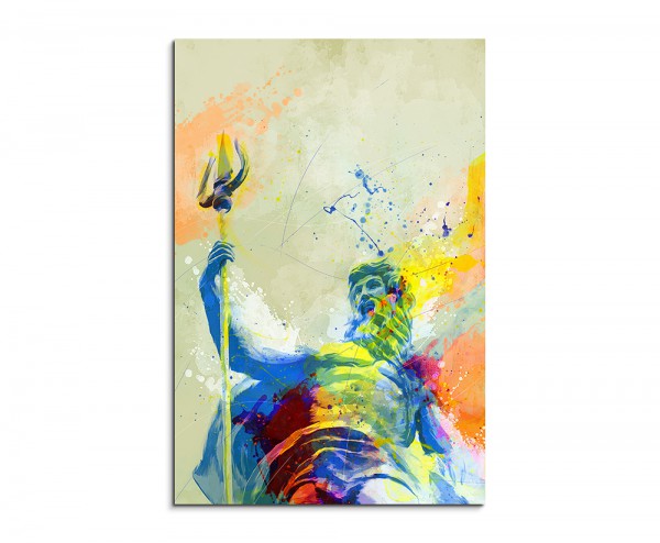 Zeus 90x60cm Aquarell Art Leinwandbild