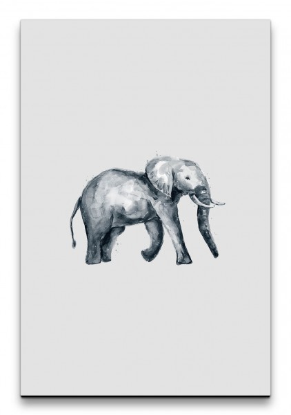 Elefant Wasserfarben Grautöne Minimalistisch Modern Dekorativ