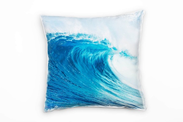 Meer, türkis, weiß, überschlagende Welle, Gischt Deko Kissen 40x40cm für Couch Sofa Lounge Zierkisse