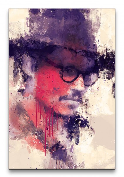 Johnny Depp Porträt Abstrakt Kunst Schauspieler Star Hollywood 60x90cm Leinwandbild