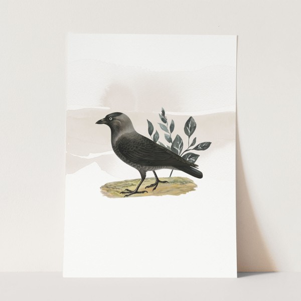 Vogel Motiv schwarzer Rabe Design Kunstvoll Einzigartig