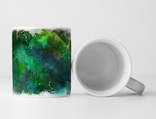 Tasse Geschenk Abstrakte Farbeffekte Smaragdgrün