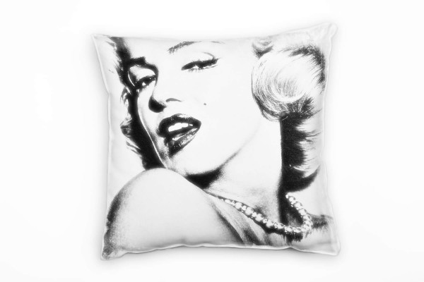 Vintage, Marilyn Monroe, grau Deko Kissen 40x40cm für Couch Sofa Lounge Zierkissen