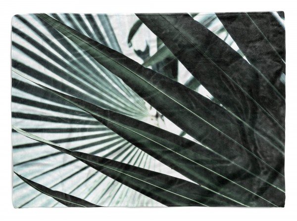 Handtuch Strandhandtuch Saunatuch Kuscheldecke mit Fotomotiv Palmblätter Fotoku