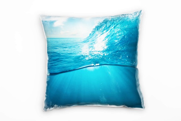 Meer, Welle, Unterwasser, türkis Deko Kissen 40x40cm für Couch Sofa Lounge Zierkissen