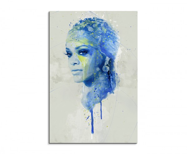 Rihanna Aqua 90x60cm Wandbild Aquarell Art