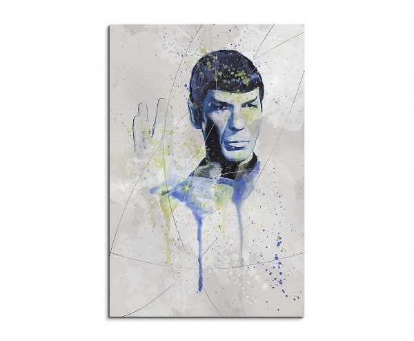 Star Trek Mr Spock Aqua 90x60 cm Aquarell Kunstbild