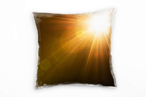 Natur, Sonnenstrahlen, orange Deko Kissen 40x40cm für Couch Sofa Lounge Zierkissen