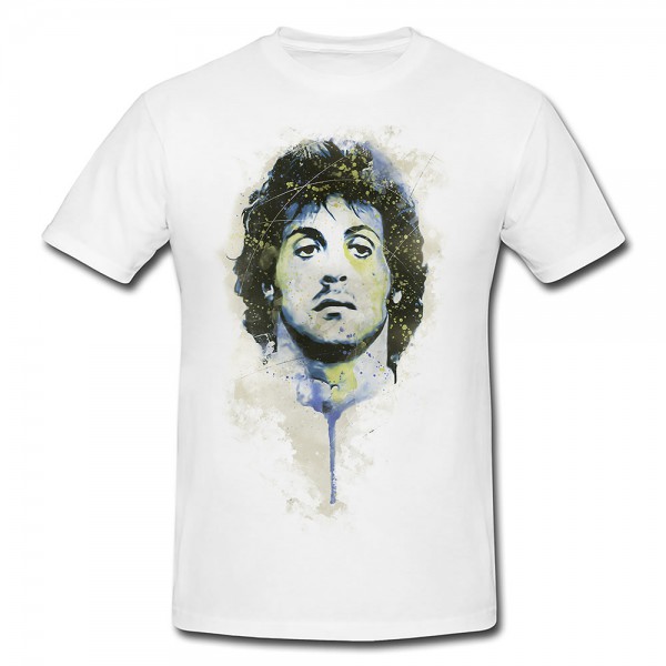 Sylvester Stallone Rambo Premium Herren und Damen T-Shirt Motiv aus Paul Sinus Aquarell