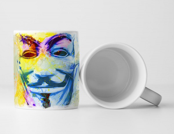 Anonymous Maske Tasse als Geschenk, Design Sinus Art