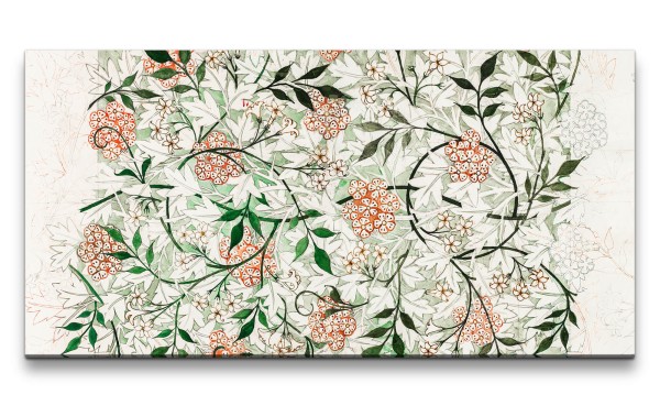 Remaster 120x60cm Blumenmuster William Morris Malerei Blumen Blüten Vintage Dekorativ