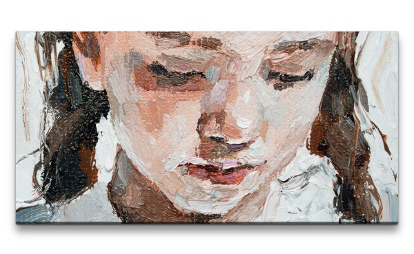 Leinwandbild 120x60cm Junges Mädchen Porträt Malerisch Kunstvoll Schön