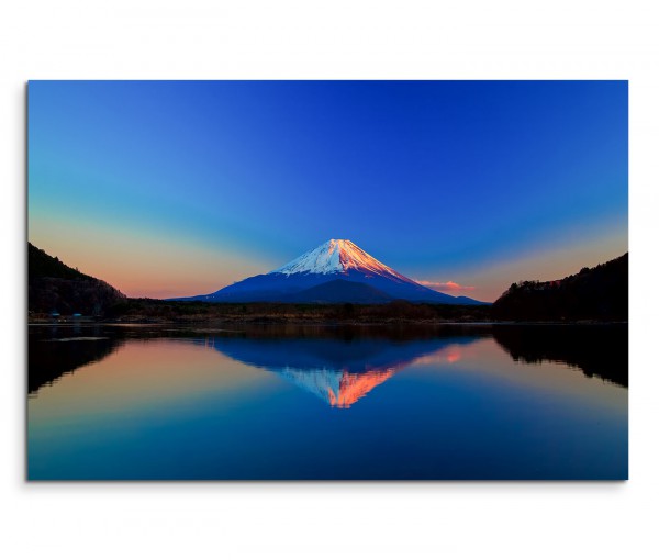 120x80cm Wandbild Fuji Berg See Sonnenaufgang Reflexion