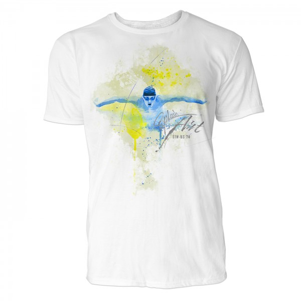 Schmetterlingsschwimmen Sinus Art ® T-Shirt Crewneck Tee with Frontartwork