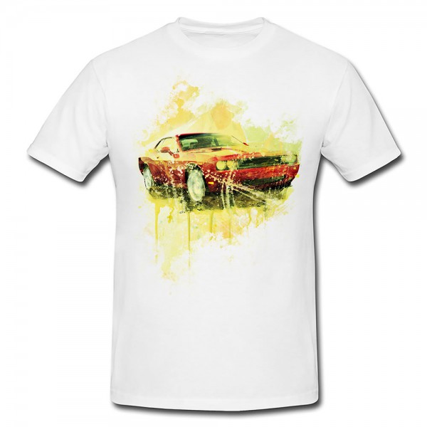 Dodge Challenger Premium Herren und Damen T-Shirt Motiv aus Paul Sinus Aquarell