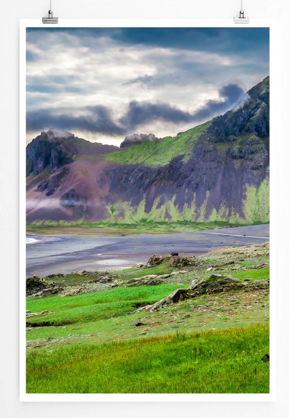Vulkanlandschaft mit See Island 60x90cm Poster