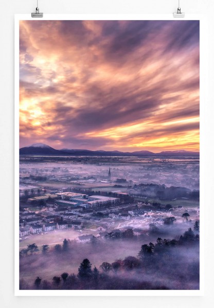 Landschaftsfotografie  Ballina im Nebel in Irland 60x90cm Poster