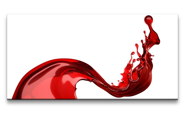 Leinwandbild 120x60cm Rote Flüssigkeit Wein Tropfen Kunstvoll Dekorativ Momentaufnahme