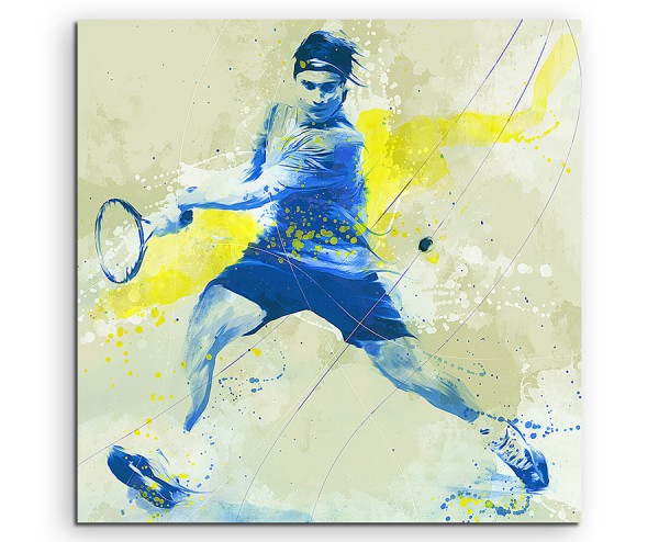 Tennis II 60x60cm SPORTBILDER Paul Sinus Art Splash Art Wandbild Aquarell Art