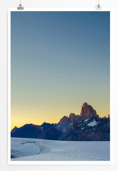 90x60cm Poster Mount Fitz Roy bei Sonnenaufgang