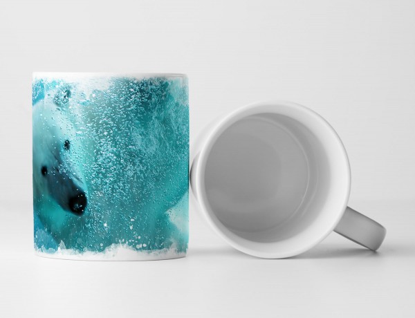 Tasse Geschenk Tierfotografie – Eisbär unter Wasser