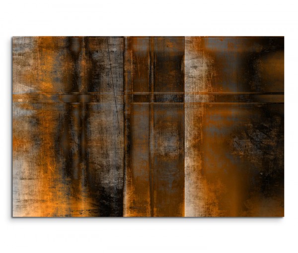 120x80cm Wandbild Kunst abstrakt braun orange grau