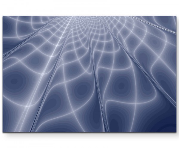 Abstraktes Bild  geometrisches Muster in blau-grauen Tönen - Leinwandbild
