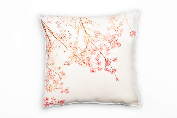 Natur, Blumen, Blüten, Frühling, rosa Deko Kissen 40x40cm für Couch Sofa Lounge Zierkissen