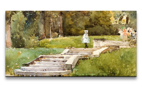 Remaster 120x60cm Frederick Childe Hassam berühmtes Wandbild Saint-Cloud wunderschön Grün Park
