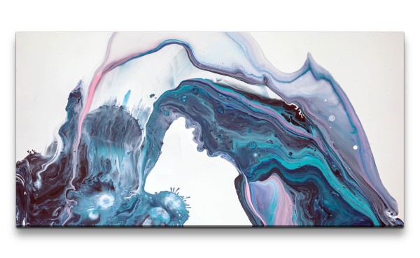 Leinwandbild 120x60cm Fließende Farben Acrylic Fluid Abstrakt Dekorativ Modern