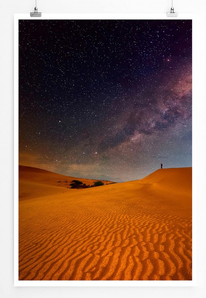 Naturfotografie 60x90cm Poster Wüste unter dem Sternenhimmel