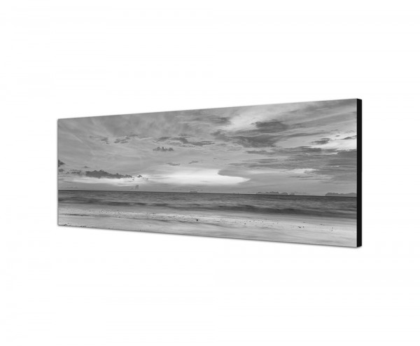 150x50cm Strand Meer Sonnenuntergang Wolkenschleier