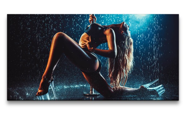 Leinwandbild 120x60cm Sexy Tänzerin Poledance Erotisch Verführerisch Heiß