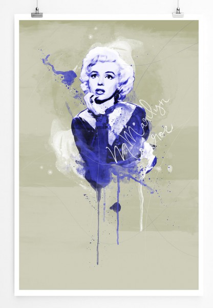 Marilyn Monroe 90x60cm Paul Sinus Art Splash Art Wandbild als Poster ohne Rahmen gerollt