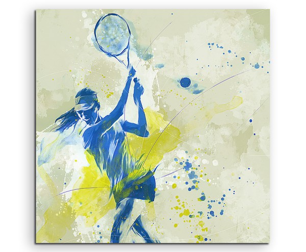 Tennis III 60x60cm SPORTBILDER Paul Sinus Art Splash Art Wandbild Aquarell Art