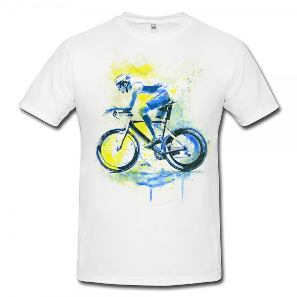 Radsport Premium Herren und Damen T-Shirt Motiv aus Paul Sinus Aquarell