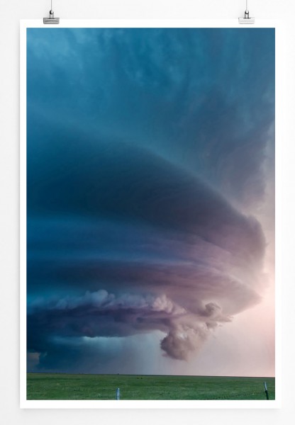 60x90cm Landschaftsfotografie Poster Tornado bei Las Vegas 2012