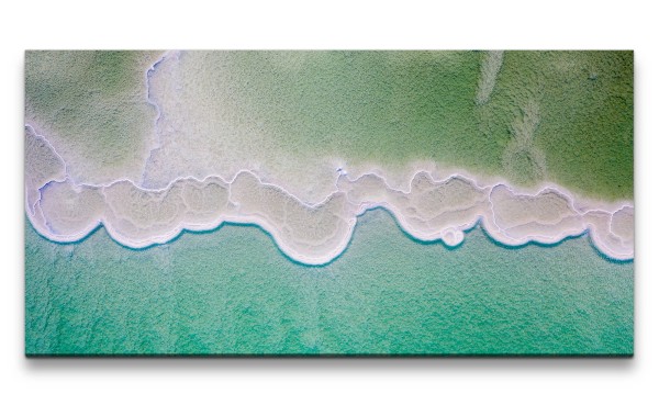 Leinwandbild 120x60cm Meer von Oben Vogelperspektive Welle Strand Atemberaubend
