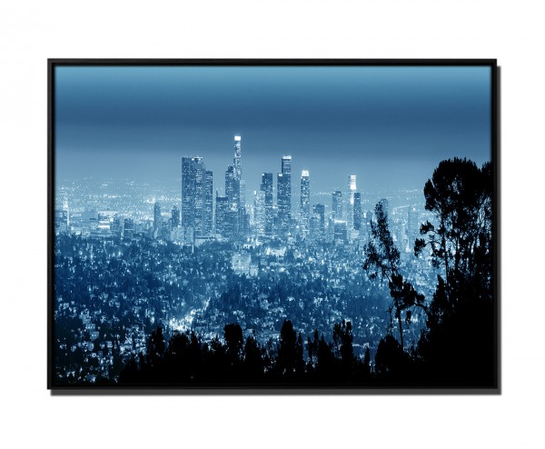 105x75cm Leinwandbild Petrol Los Angeles Skyline