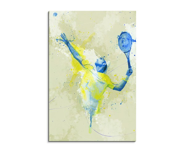 Tennis I 90x60cm SPORTBILDER Paul Sinus Art Splash Art Wandbild Aquarell Art