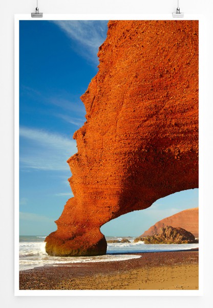 90x60cm Poster Roter Bogen am Atlantik Marokko