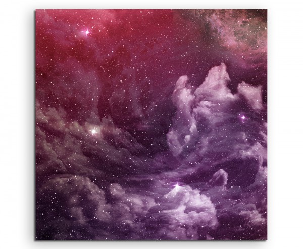 Naturfotografie – Violette Nebel und kosmischer Staub auf Leinwand